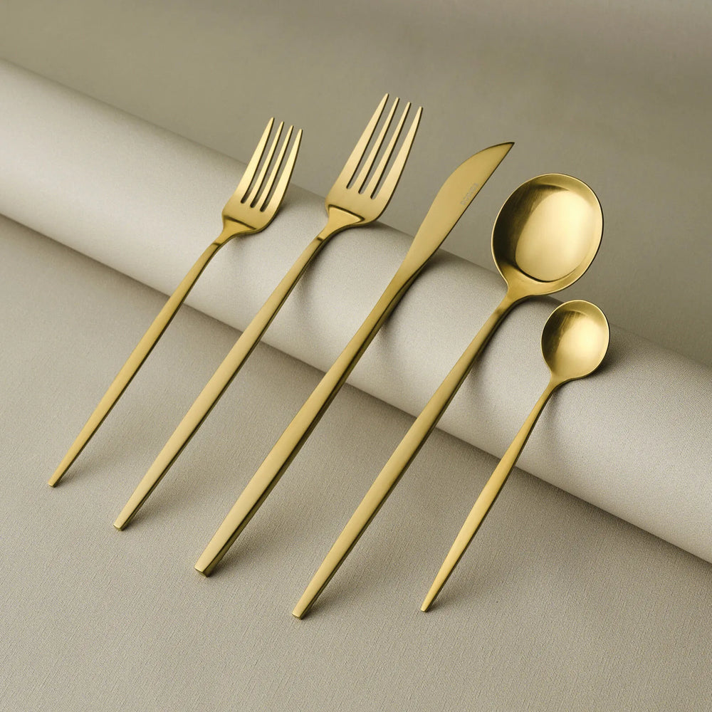 " Karaca Orion Mattgold 30-teiliges Besteckset für 6 Personen "
