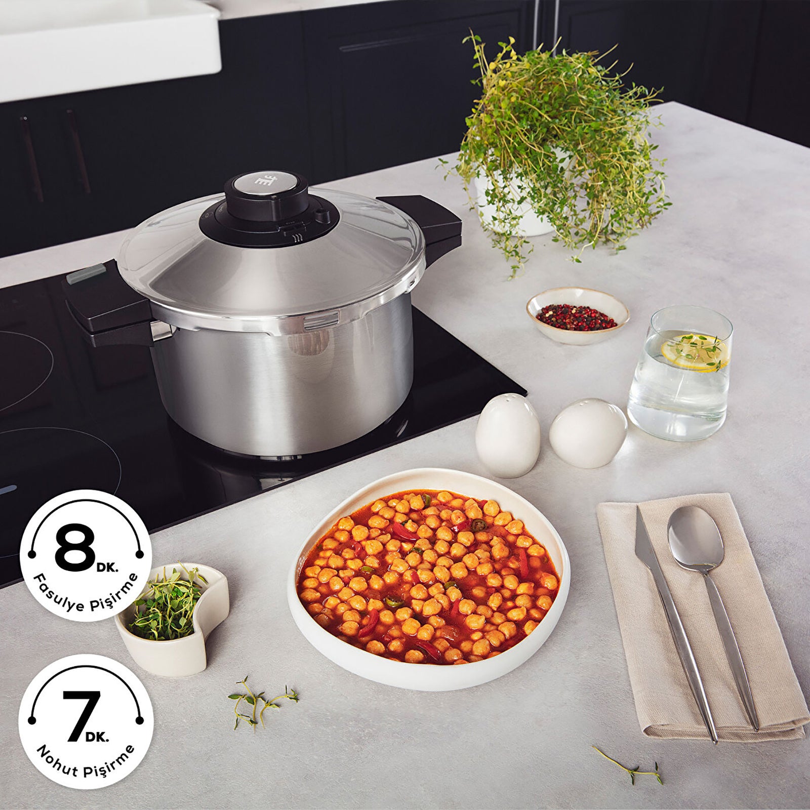 " Karaca Quick and Safe Schnellkochtopf, 7 Liter "