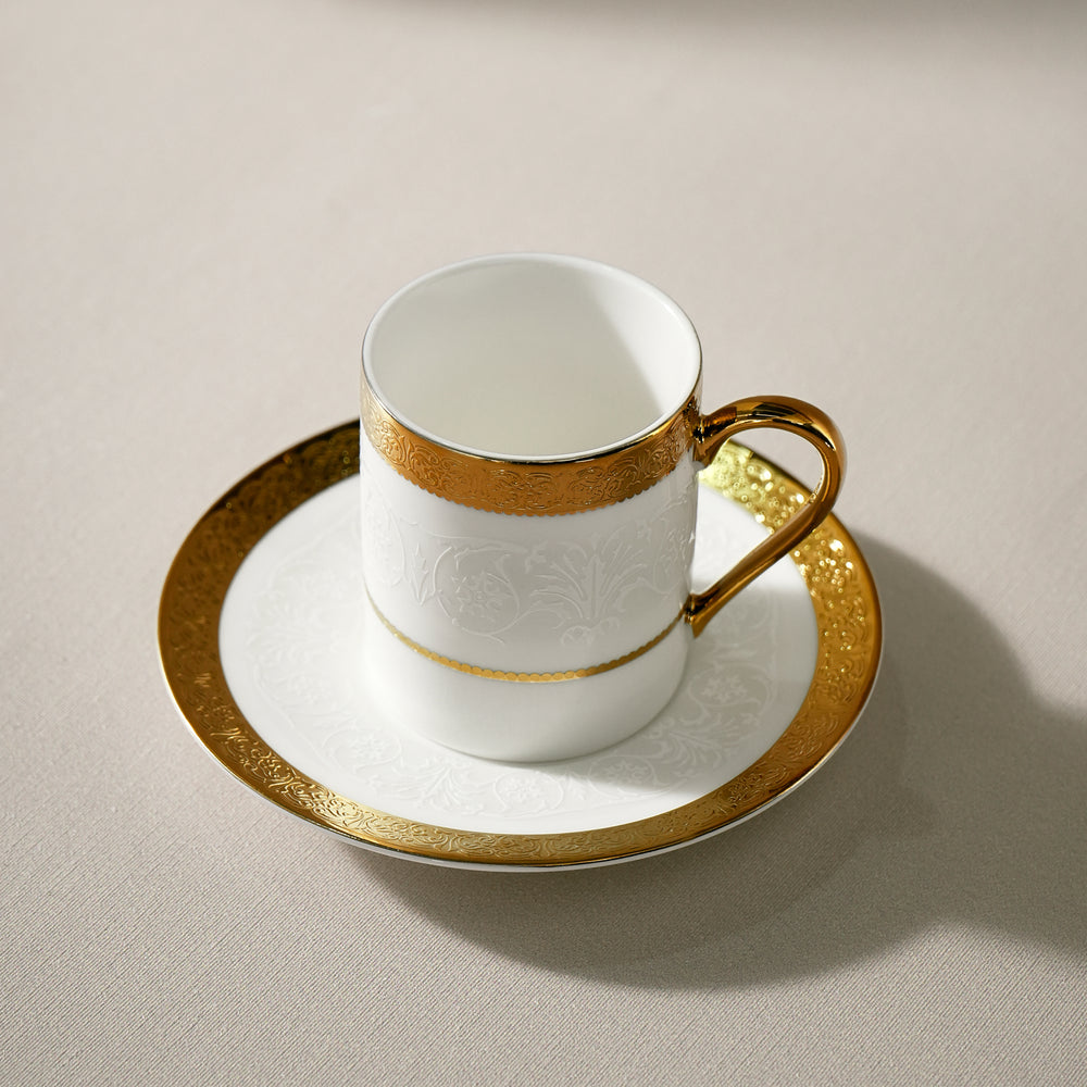 " Karaca Royal Bone Victoria Kaffeetassenset für 6 Personen, 90 ml "