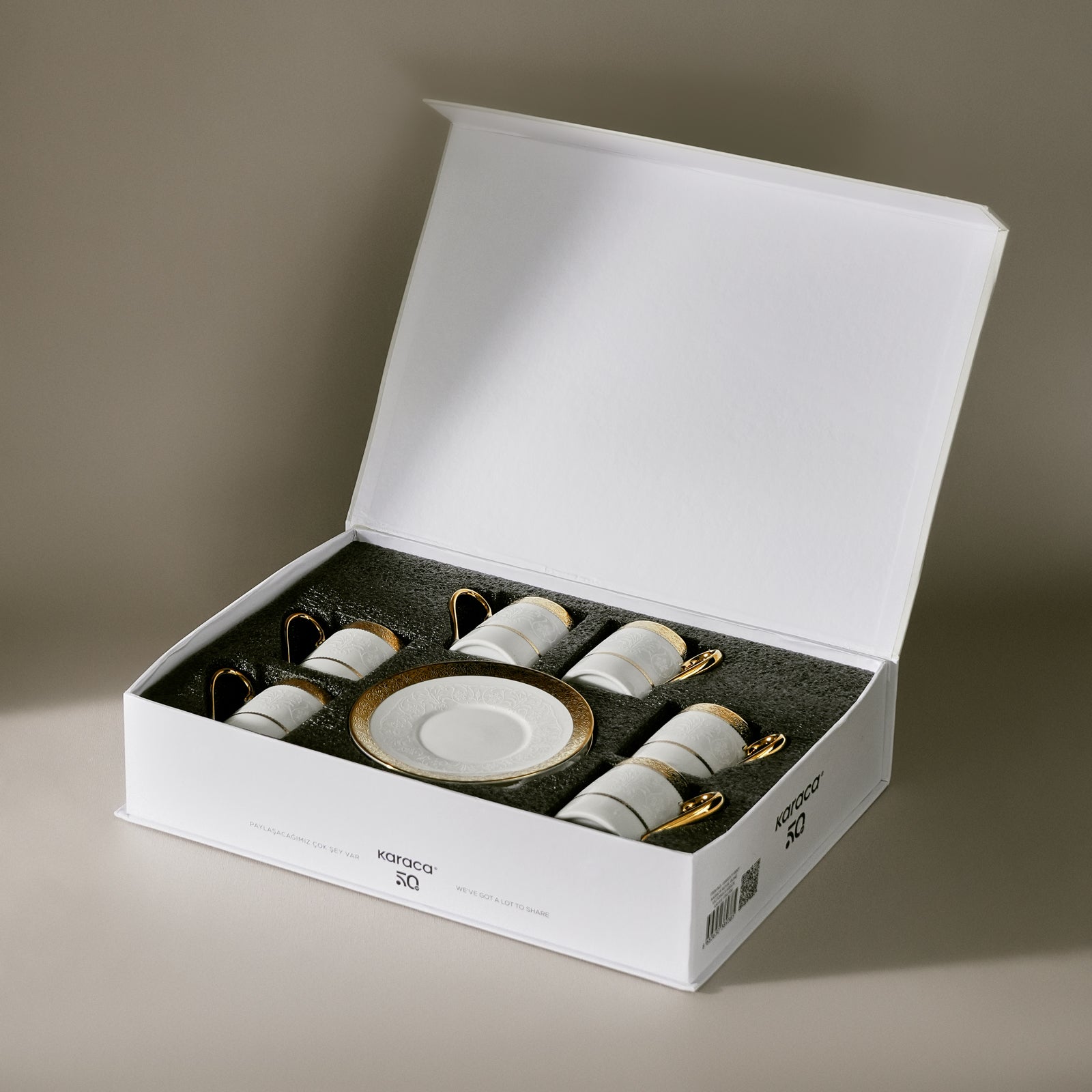 " Karaca Royal Bone Victoria Kaffeetassenset für 6 Personen, 90 ml "