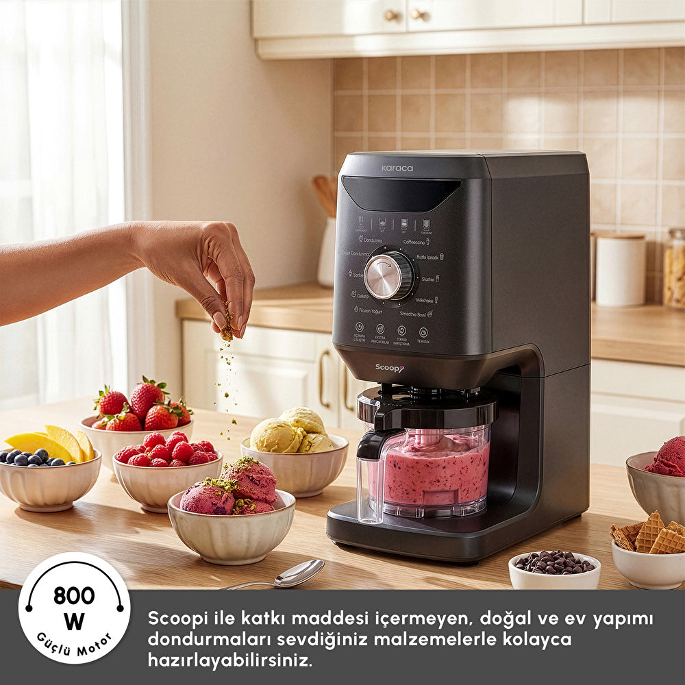 Karaca Scoopi 10-in-1-Eismaschine, Mattschwarz