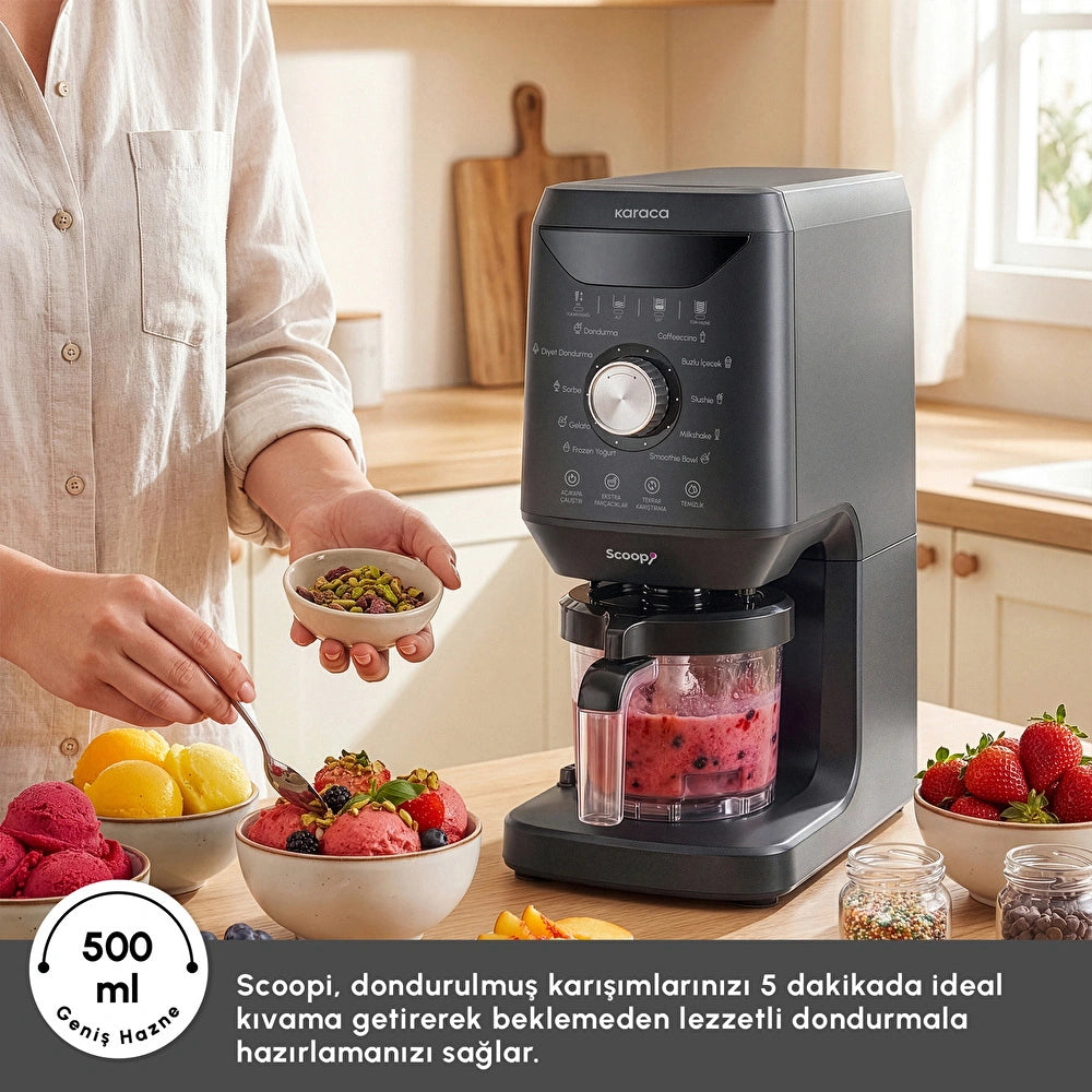 Karaca Scoopi 10-in-1-Eismaschine, Mattschwarz