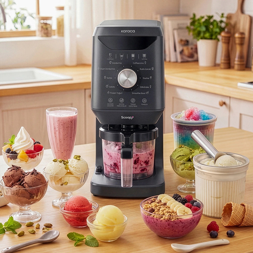 Karaca Scoopi 10-in-1-Eismaschine, Mattschwarz
