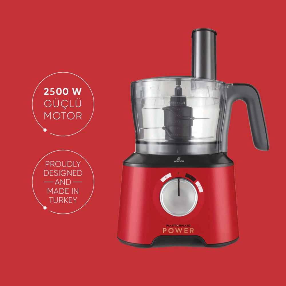 " Karaca Mastermaid Power Max 11 in 1 Küchenroboter Imperial Rot 2500 W "