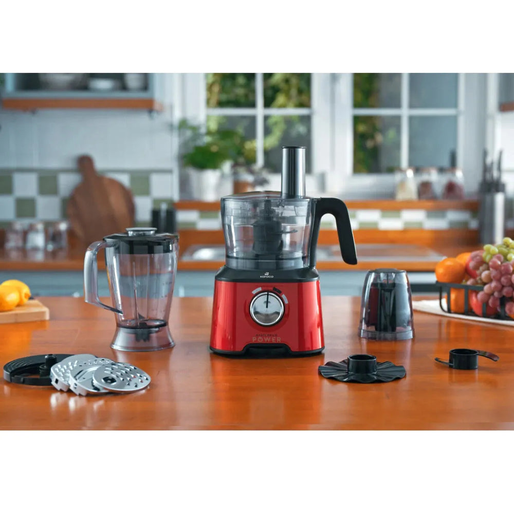 " Karaca Mastermaid Power Max 11 in 1 Küchenroboter Imperial Rot 2500 W "